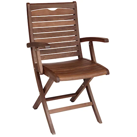 Folding Wood Arm Chair
